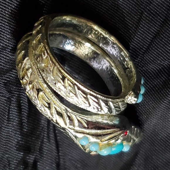 Vintage 1970's Rattle Snake Coil Ring Adjustable Size 6.5 - Picture 5 of 9